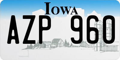 IA license plate AZP960