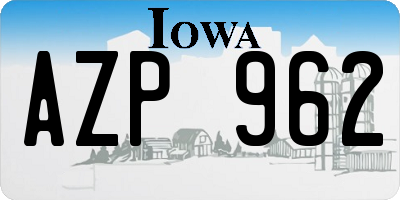IA license plate AZP962