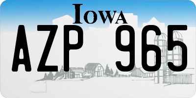 IA license plate AZP965