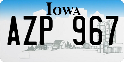 IA license plate AZP967