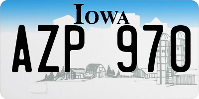 IA license plate AZP970
