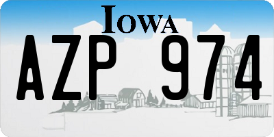 IA license plate AZP974