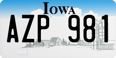 IA license plate AZP981