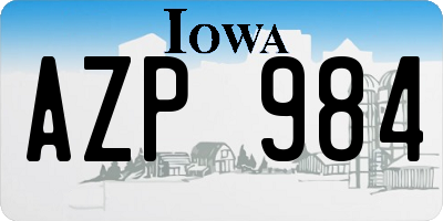 IA license plate AZP984