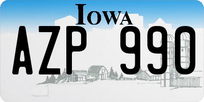 IA license plate AZP990