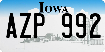 IA license plate AZP992