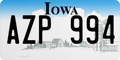 IA license plate AZP994