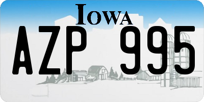 IA license plate AZP995