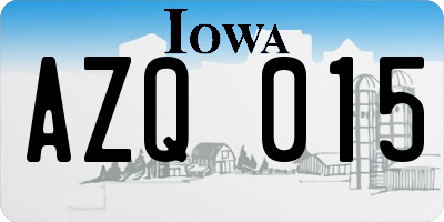 IA license plate AZQ015