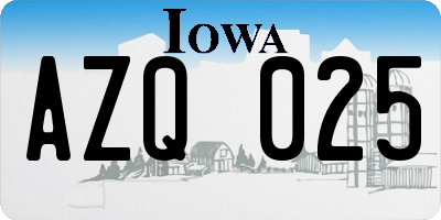 IA license plate AZQ025