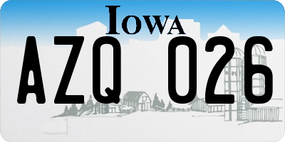 IA license plate AZQ026