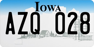 IA license plate AZQ028