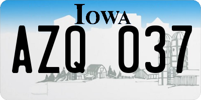 IA license plate AZQ037