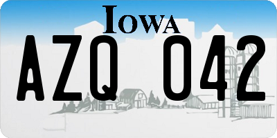 IA license plate AZQ042