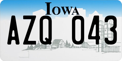 IA license plate AZQ043