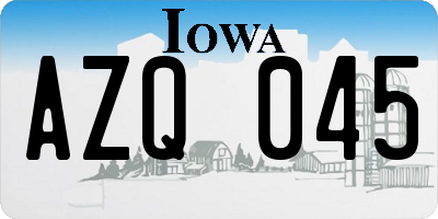 IA license plate AZQ045