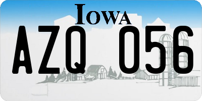 IA license plate AZQ056