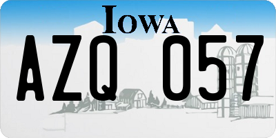 IA license plate AZQ057