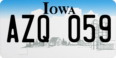 IA license plate AZQ059