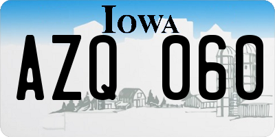 IA license plate AZQ060