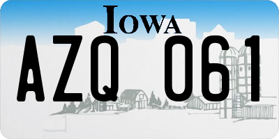 IA license plate AZQ061