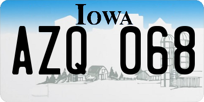IA license plate AZQ068
