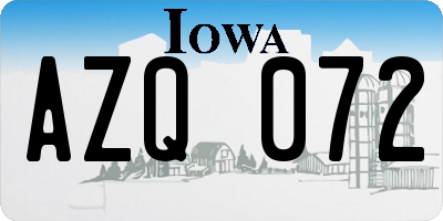 IA license plate AZQ072