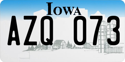 IA license plate AZQ073