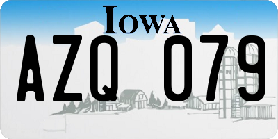 IA license plate AZQ079