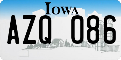 IA license plate AZQ086