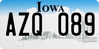 IA license plate AZQ089