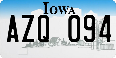 IA license plate AZQ094