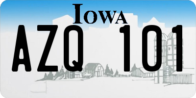 IA license plate AZQ101