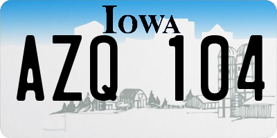 IA license plate AZQ104
