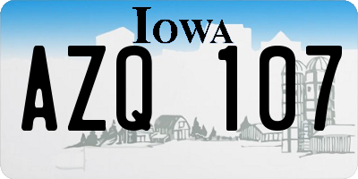 IA license plate AZQ107