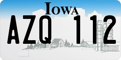 IA license plate AZQ112