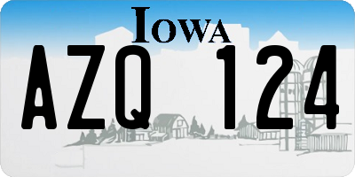 IA license plate AZQ124