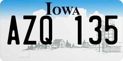 IA license plate AZQ135