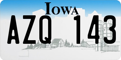IA license plate AZQ143
