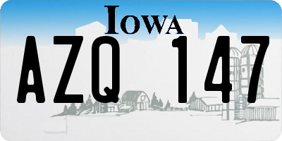 IA license plate AZQ147