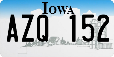 IA license plate AZQ152