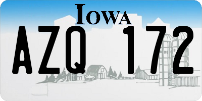 IA license plate AZQ172