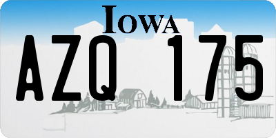 IA license plate AZQ175