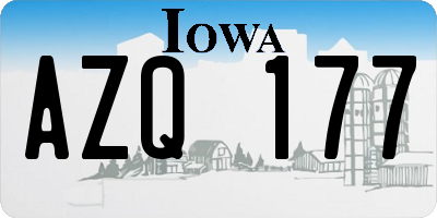 IA license plate AZQ177