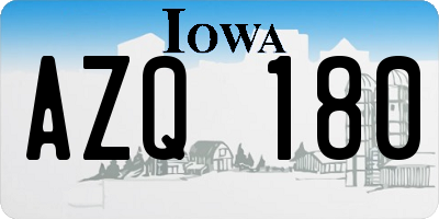 IA license plate AZQ180