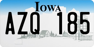 IA license plate AZQ185
