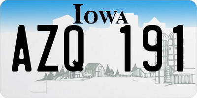 IA license plate AZQ191