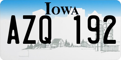IA license plate AZQ192
