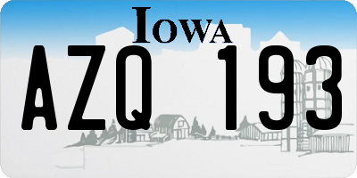 IA license plate AZQ193