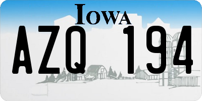 IA license plate AZQ194
